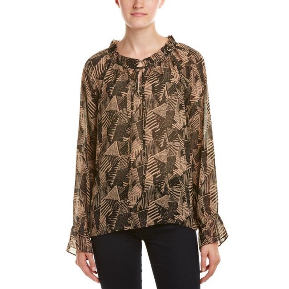 Walter Baker geometric print peasant blouse